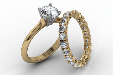 טבעת משובצת יהלומים היקף מלא